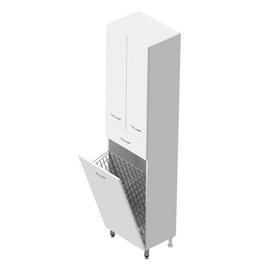 Пенал Onika Модерн 52 напольный, с бельевой корзиной, левый, белый - фото, отзывы, цена