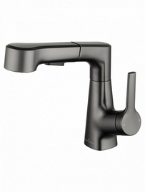 Смеситель для раковины Wonzon & Woghand с выдвижным изливом, темный графит, WW-121B108-BGG - фото, отзывы, цена