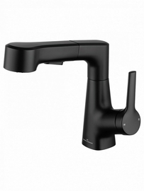 Смеситель для раковины Wonzon & Woghand с выдвижным изливом, черный матовый, WW-121B108-MB - фото, отзывы, цена