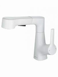 Смеситель для раковины Wonzon & Woghand с выдвижным изливом, белый матовый, WW-121B108-MW - фото, отзывы, цена