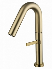 Смеситель для раковины высокий Wonzon & Woghand, брашированное золото, WW-6068-BG - фото, отзывы, цена