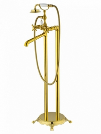 Смеситель для ванны напольный Wonzon & Woghand Retro, глянцевое золото, WW-88649020-PG - фото, отзывы, цена