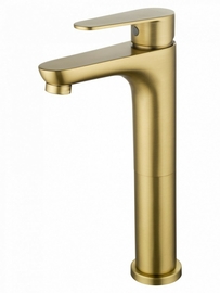 Смеситель для раковины высокий Wonzon & Woghand Alfa, брашированное золото, WW-A40232-BG - фото, отзывы, цена