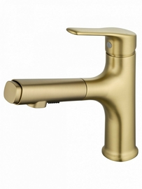 Смеситель для раковины Wonzon & Woghand с выдвижным изливом, брашированное золото, WW-AE4151-BG - фото, отзывы, цена