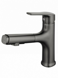 Смеситель для раковины Wonzon & Woghand с выдвижным изливом, темный графит, WW-AE4151-BGG - фото, отзывы, цена