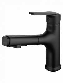 Смеситель для раковины Wonzon & Woghand с выдвижным изливом, черный матовый, WW-AE4151-MB - фото, отзывы, цена