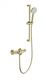 Смеситель для ванны с душевым гарнитуром и термостатом Wonzon & Woghand, брашированное золото, WW-C2001-A-BG - фото, отзывы, цена