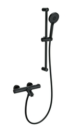 Смеситель для ванны с душевым гарнитуром и термостатом Wonzon & Woghand, черный матовый, WW-C2002-A-MB - фото, отзывы, цена