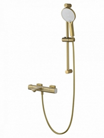 Смеситель для ванны с душевым гарнитуром и термостатом Wonzon & Woghand Solid, брашированное золото, WW-C2011-A-BG - фото, отзывы, цена
