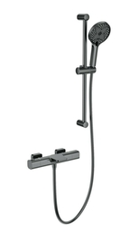 Смеситель для ванны с душевым гарнитуром и термостатом Wonzon & Woghand Plate, темный графит, WW-C2017-A-BGG - фото, отзывы, цена