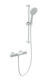 Смеситель для ванны с душевым гарнитуром и термостатом Wonzon & Woghand Plate, белый матовый, WW-C2017-A-MW - фото, отзывы, цена