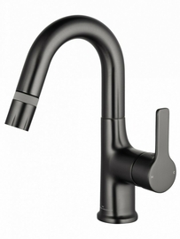 Смеситель для раковины Wonzon & Woghand с выдвижным изливом, темный графит, WW-FE01L212-BGG - фото, отзывы, цена