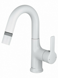 Смеситель для раковины Wonzon & Woghand с выдвижным изливом, белый матовый, WW-FE01L212-MW - фото, отзывы, цена