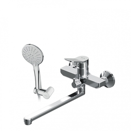 Смеситель для ванны и душа AM.PM X-Joy, излив 300 мм, душевой набор, хром, F85A95000 - фото, отзывы, цена