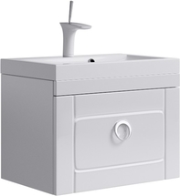 Тумба с раковиной Aqwella Инфинити подвесная с ящиком, цвет белый Inf.01.06/001 - фото, отзывы, цена