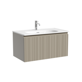 Тумба под раковину Sancos Code 80 подвесная, 1 ящик, серая платина, CD80GP - фото, отзывы, цена