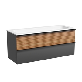 Тумба под раковину Sancos Delta 120 подвесная, 2 ящика, дуб красный/графит, DL120GR - фото, отзывы, цена