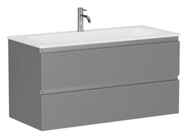 Тумба под раковину Sancos Folk 100 подвесная, 2 ящика, Ergraut soft, FL100ES - фото, отзывы, цена