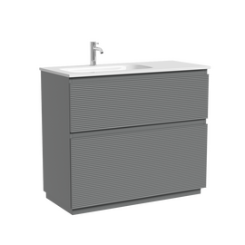 Тумба под раковину Sancos Folk Floor 100 напольная, левая, 2 ящика, Ergraut soft, FL100FLES - фото, отзывы, цена