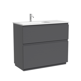 Тумба под раковину Sancos Folk Floor 100 напольная, левая, 2 ящика, Grey soft, FL100FLGS - фото, отзывы, цена