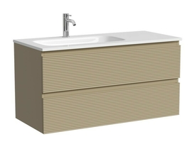 Тумба под раковину Sancos Folk 100 подвесная, левая, 2 ящика, Капучино, FL100LCP - фото, отзывы, цена