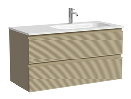 Тумба под раковину Sancos Folk 100 подвесная, правая, 2 ящика, Капучино, FL100RCP - фото, отзывы, цена