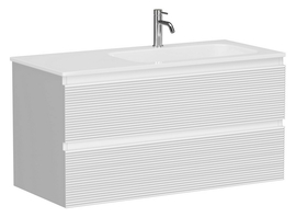 Тумба под раковину Sancos Folk 100 подвесная, правая, 2 ящика, Bianco, FL100RW - фото, отзывы, цена