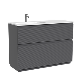 Тумба под раковину Sancos Folk Floor 120, напольная, левая, 2 ящика, Grey soft, FL120FLGS - фото, отзывы, цена