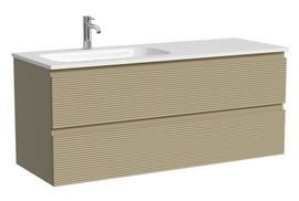 Тумба под раковину Sancos Folk 120 подвесная, левая, 2 ящика, Капучино, FL120LCP - фото, отзывы, цена