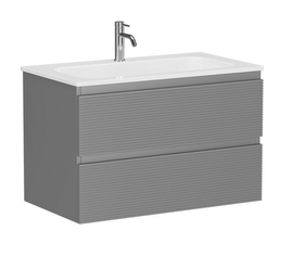 Тумба под раковину Sancos Folk 80 подвесная, 2 ящика, Ergraut soft, FL80ES - фото, отзывы, цена