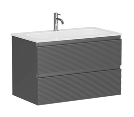 Тумба под раковину Sancos Folk 80 подвесная, 2 ящика, Grey soft, FL80GS - фото, отзывы, цена