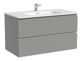 Тумба под раковину Sancos Folk 90 подвесная, 2 ящика, Ergraut soft, FL90ES - фото, отзывы, цена