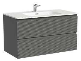 Тумба под раковину Sancos Folk 90 подвесная, 2 ящика, Grey soft, FL90GS - фото, отзывы, цена
