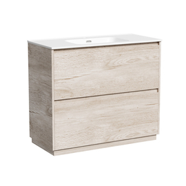 Тумба под раковину Sancos Libra Floor 100 напольная, 2 ящика, дуб галифакс натуральный, LB100FEG - фото, отзывы, цена