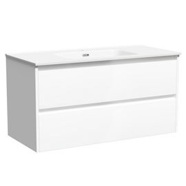 Тумба под раковину Sancos Libra 100 подвесная, 2 ящика, белый глянец, LB100W - фото, отзывы, цена