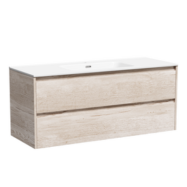Тумба под раковину Sancos Libra 120 подвесная, 2 ящика, дуб галифакс натуральный, LB120-1EG - фото, отзывы, цена