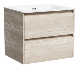 Тумба под раковину Sancos Libra 60 подвесная, 2 ящика, дуб галифакс натуральный, LB60EG - фото, отзывы, цена