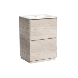 Тумба под раковину Sancos Libra Floor 60 напольная, 2 ящика, дуб галифакс натуральный, LB60FEG - фото, отзывы, цена