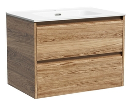 Тумба под раковину Sancos Libra 70 подвесная, 2 ящика, дуб чарльстон, LB70ECH - фото, отзывы, цена
