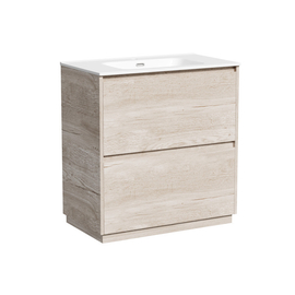 Тумба под раковину Sancos Libra Floor 80 напольная, 2 ящика, дуб галифакс натуральный, LB80FEG - фото, отзывы, цена