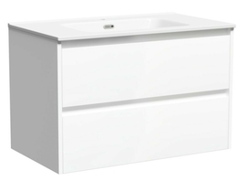 Тумба под раковину Sancos Libra 80 подвесная, 2 ящика, белый глянец, LB80W - фото, отзывы, цена