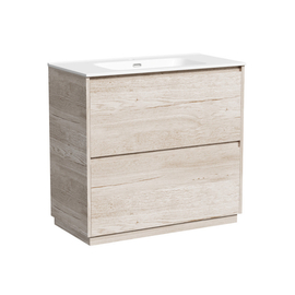 Тумба под раковину Sancos Libra Floor 90 напольная, 2 ящика, дуб галифакс натуральный, LB90FEG - фото, отзывы, цена