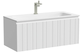 Тумба под раковину Sancos Lamel 100 подвесная, белая матовая, LM100W - фото, отзывы, цена