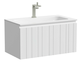 Тумба под раковину Sancos Lamel 80 подвесная, белый матовый, LM80W - фото, отзывы, цена