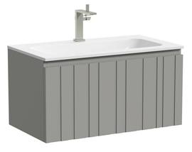 Тумба под раковину Sancos Lamel 80 подвесная, теплый серый, LM80WG - фото, отзывы, цена