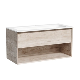 Тумба под раковину Sancos Marmi 1.0 100 подвесная, 1 ящик, дуб галифакс натуральный, MR1.0100EG - фото, отзывы, цена