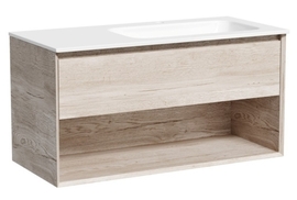 Тумба под раковину Sancos Marmi 1.0 100 подвесная, правая, 1 ящик, дуб галифакс натуральный, MR1.0100REG - фото, отзывы, цена