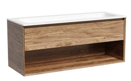 Тумба под раковину Sancos Marmi 1.0 120 подвесная, 1 ящик, дуб чарльстон, MR1.0120ECH - фото, отзывы, цена