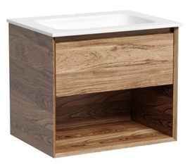 Тумба под раковину Sancos Marmi 1.0 60 подвесная, 1 ящик, дуб чарльстон, MR1.060ECH - фото, отзывы, цена