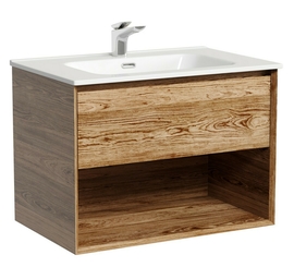 Тумба под раковину Sancos Marmi 1.0 70 подвесная, 1 ящик, дуб чарльстон, MR1.070ECH - фото, отзывы, цена